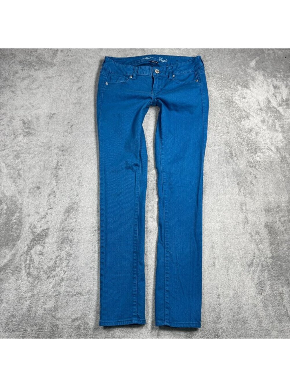 Y2K American Eagle Ultra Low Rise Skinny Jeans Womens 2 Blue Denim Stretch